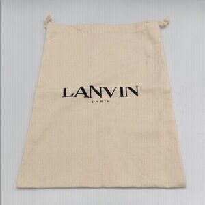 Lanvin Cream Drawstring Dust Bag with Black Logo
